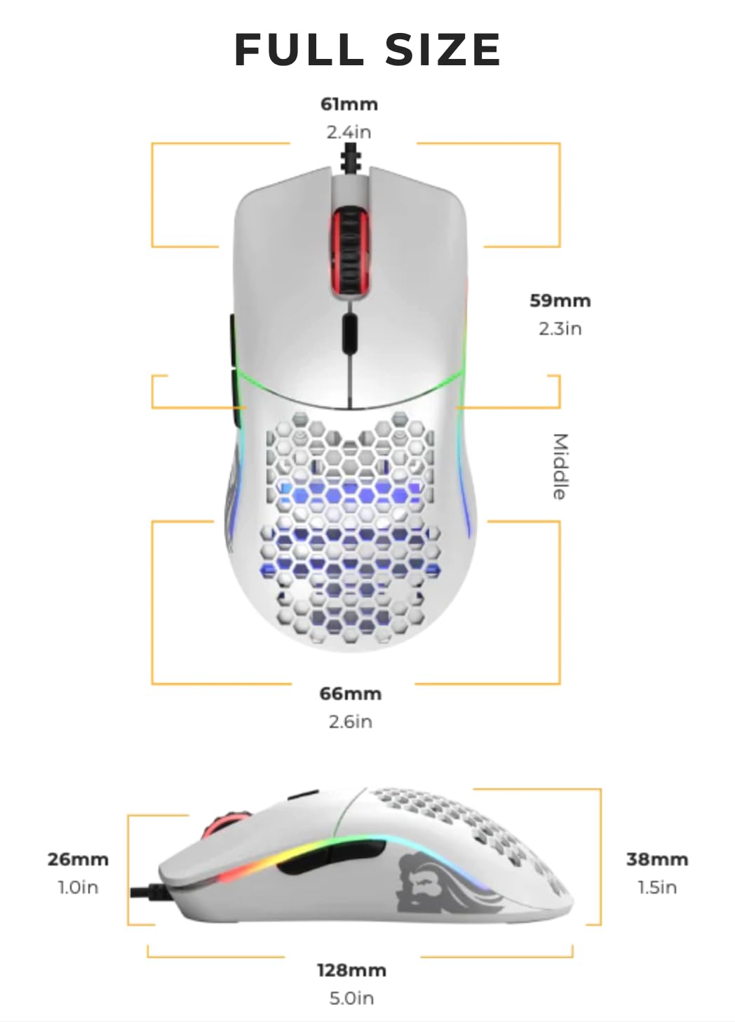 GLORIOUS Model O Wired Gaming Mouse (Matte Black)