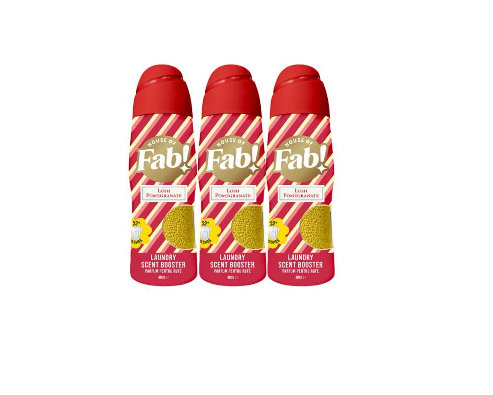 Fabulosa In-Wash Laundry Fragrance Boost, Made Using Salt Crystals, In-Wash Scent Booster Laundry, 66 Washes, Pack of 3 x 400g, Electrify
