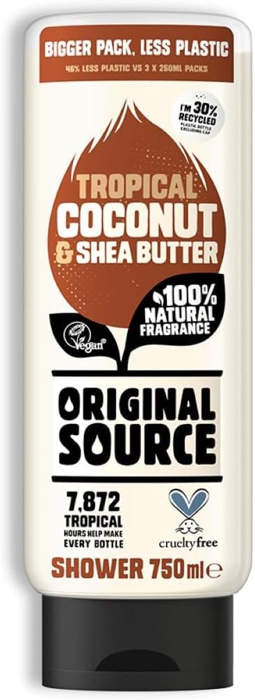 Original Source Mint & Tea Tree Shower Gel, 100 Percent Natural Fragrance, Vegan, Cruelty Free, Paraben Free, Large Bottle, 750 ml