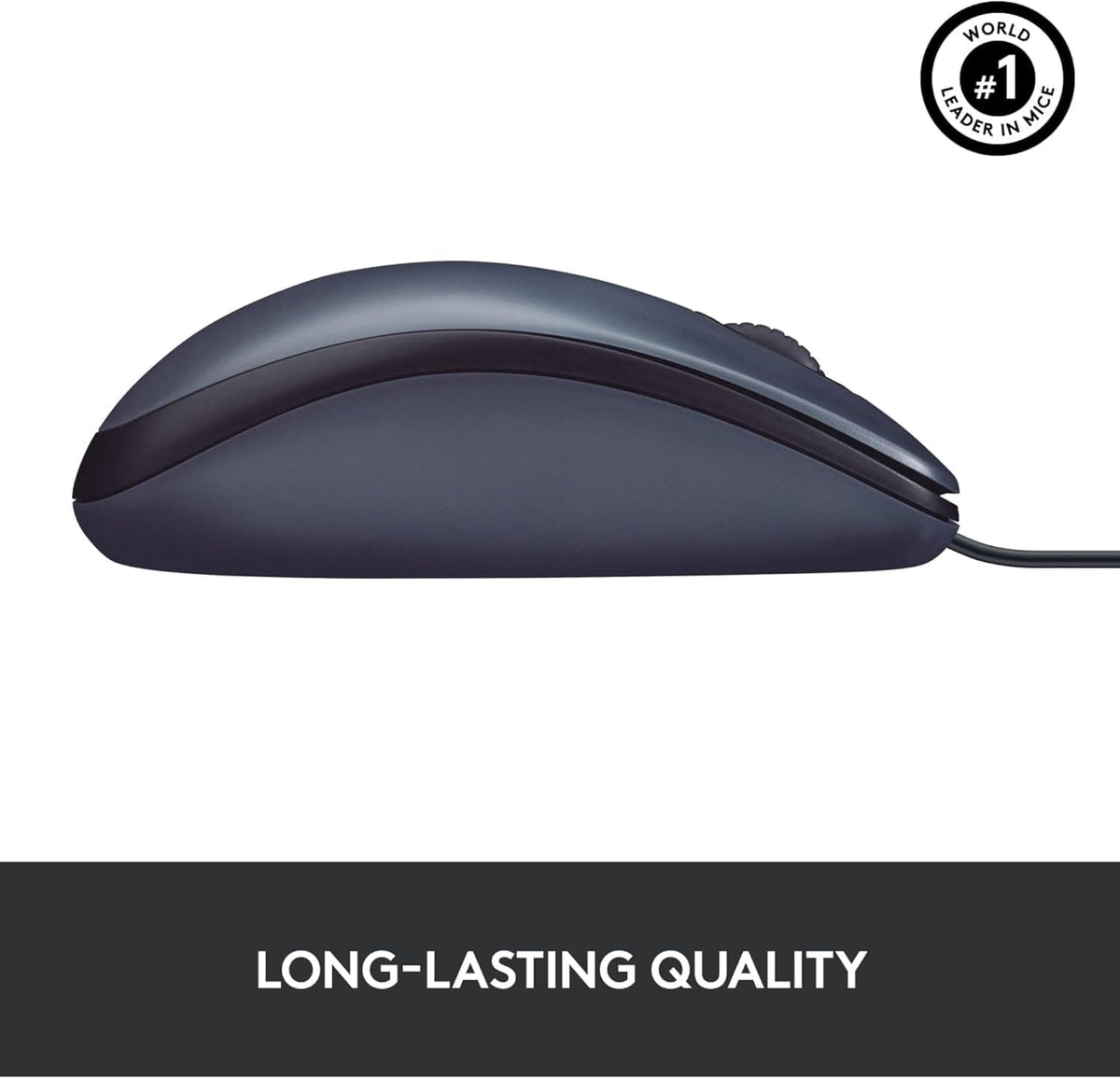 Logitech B100 Wired Mouse, USB Port, 800 DPI Optical Sensor, 3 Buttons, for Left and Right Handers, PC/Mac - Black (Optical Business Mouse | Pack of 5)