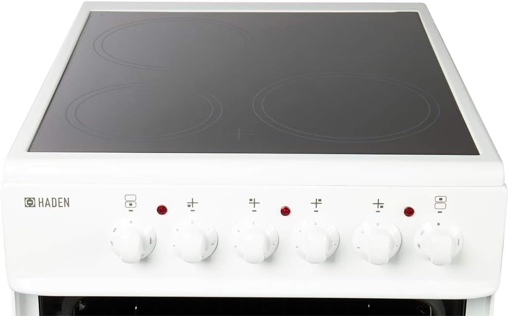 Haden Double Oven 50cm Electric Cooker 4 Zone Ceramic Hob White