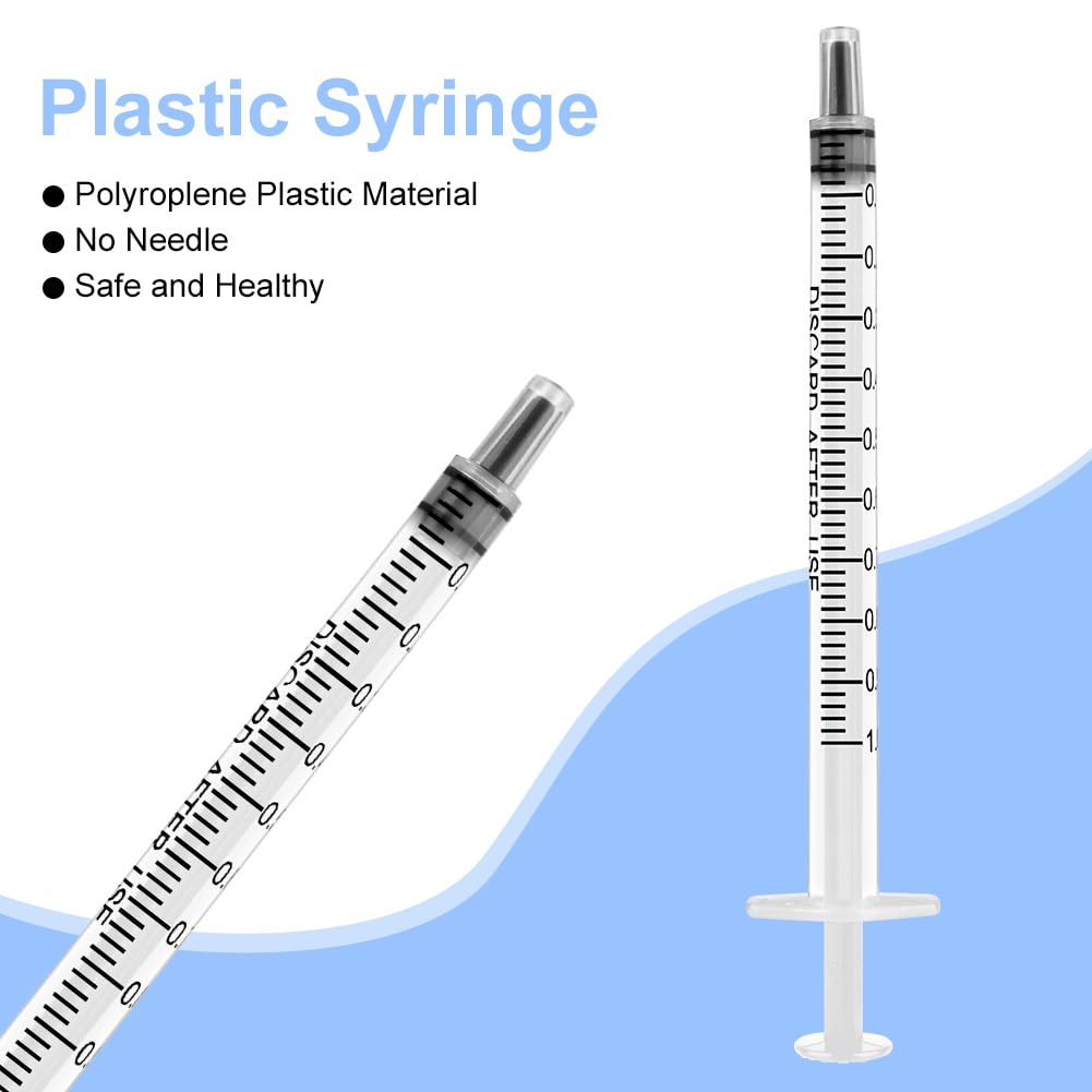 OFFCUP Plastic Syringes, 8pcs No Needle Syringe, 10ml Liquid Measuring Syringe with Luer Slip Tip for Refilling and Measuring Liquids, Scientific Labs Experiment, Feeding Pets (No Needle)