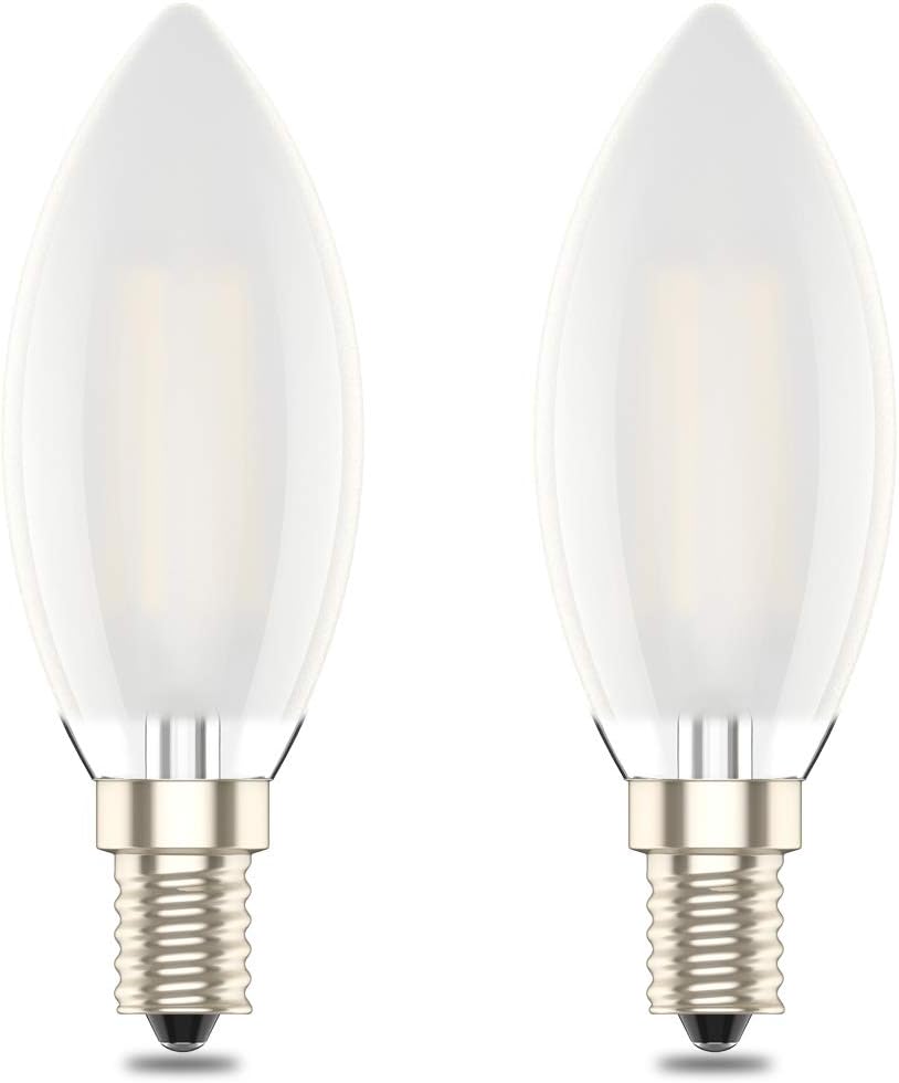 E14 Dimmable Led Candle Bulb,Small Edison Screw,4w, Warm White 2700K，2 Pack