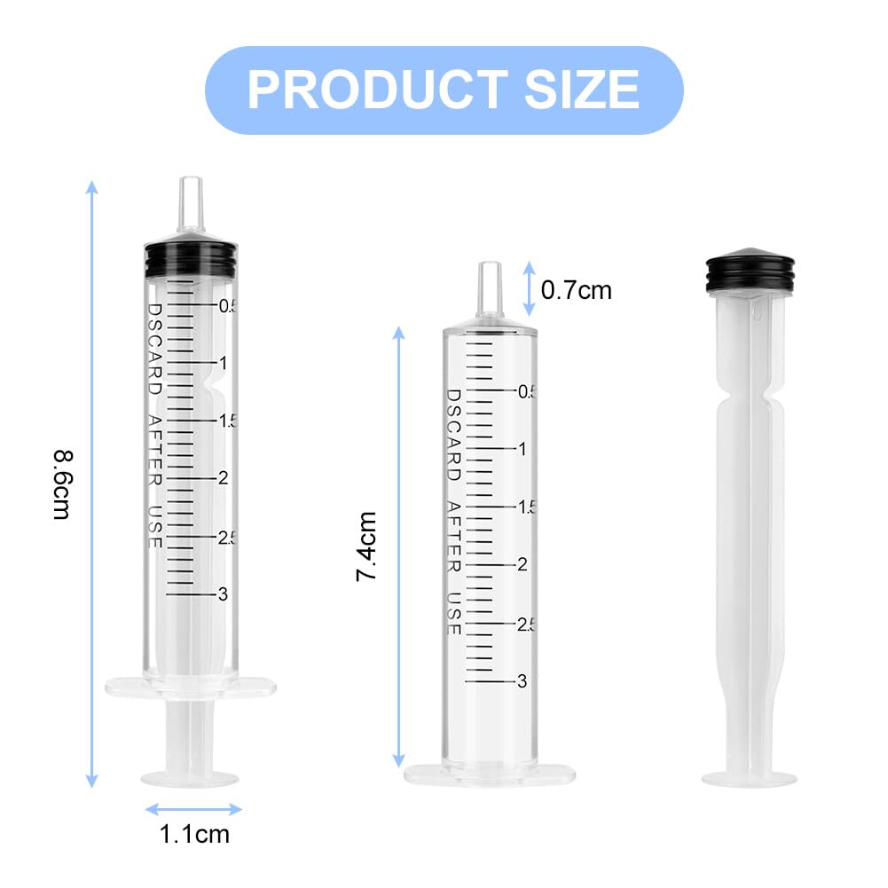 OFFCUP Plastic Syringes, 8pcs No Needle Syringe, 10ml Liquid Measuring Syringe with Luer Slip Tip for Refilling and Measuring Liquids, Scientific Labs Experiment, Feeding Pets (No Needle)