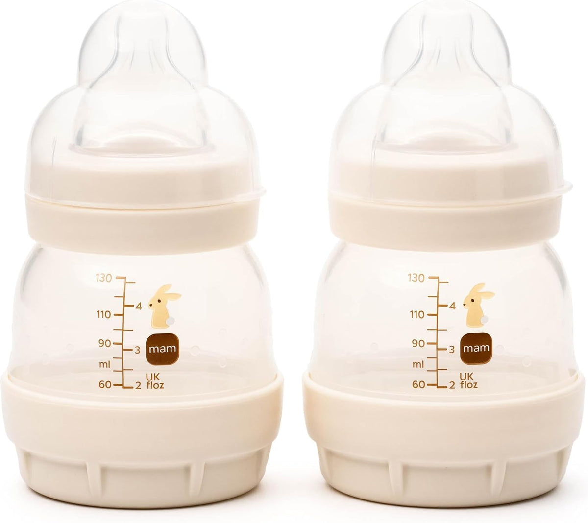 MAM Easy Start Anti-Colic Bottle, 1x 130ml, Self-Sterilising, Linen