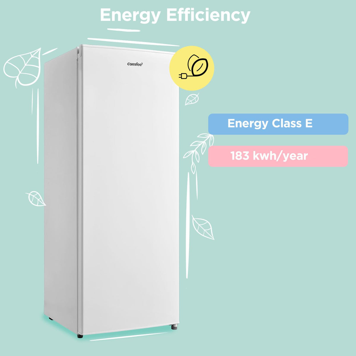 COMFEE' 60L Under Counter Freezer, 4-Star Freezing, RCU60WH2(E)