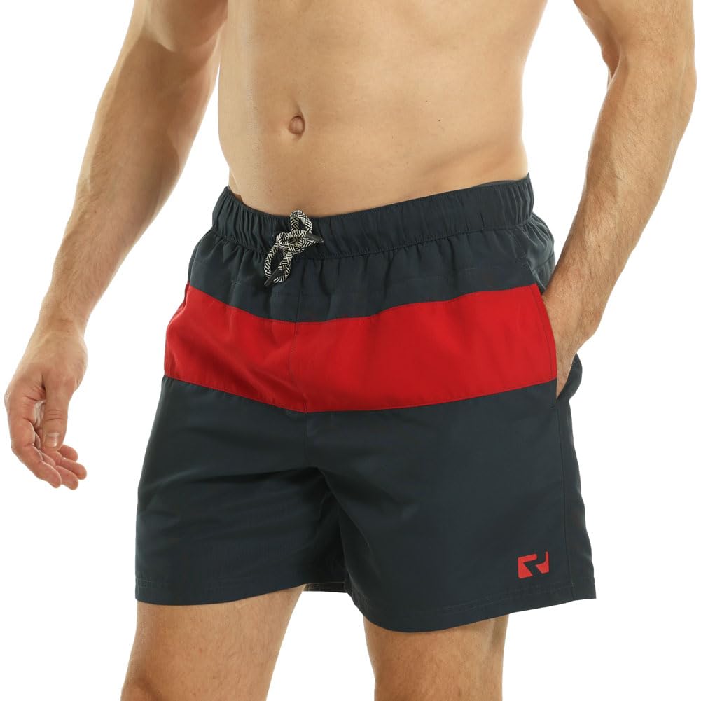 RIPT Men’s Quick Dry Swim Shorts Mesh Lining Drawstring UV 50 Beach Trunks