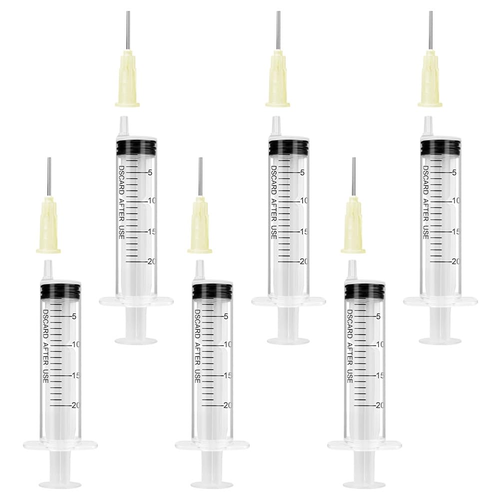 OFFCUP Plastic Syringes, 8pcs No Needle Syringe, 10ml Liquid Measuring Syringe with Luer Slip Tip for Refilling and Measuring Liquids, Scientific Labs Experiment, Feeding Pets (No Needle)