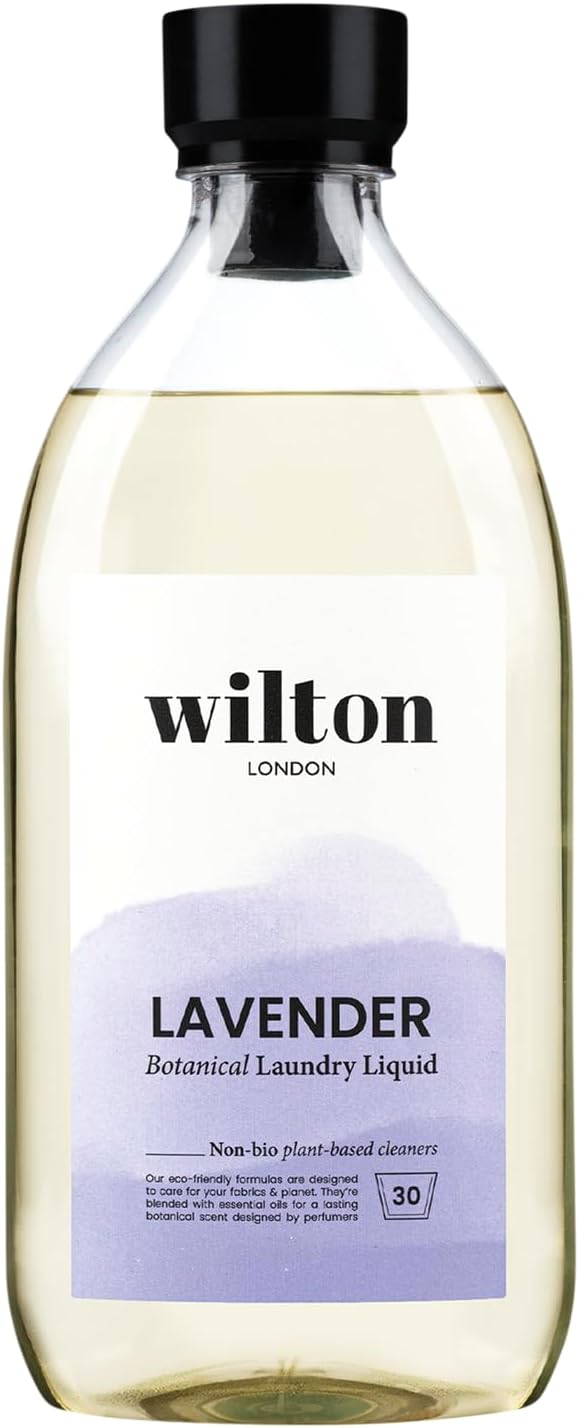 Wilton London Eco Friendly Lavender Laundry Liquid 30 Washes - Non-Bio - Plant-based & Biodegradable Laundry Detergent - Packed with Essential Oils - Made in UK - 1 Litre