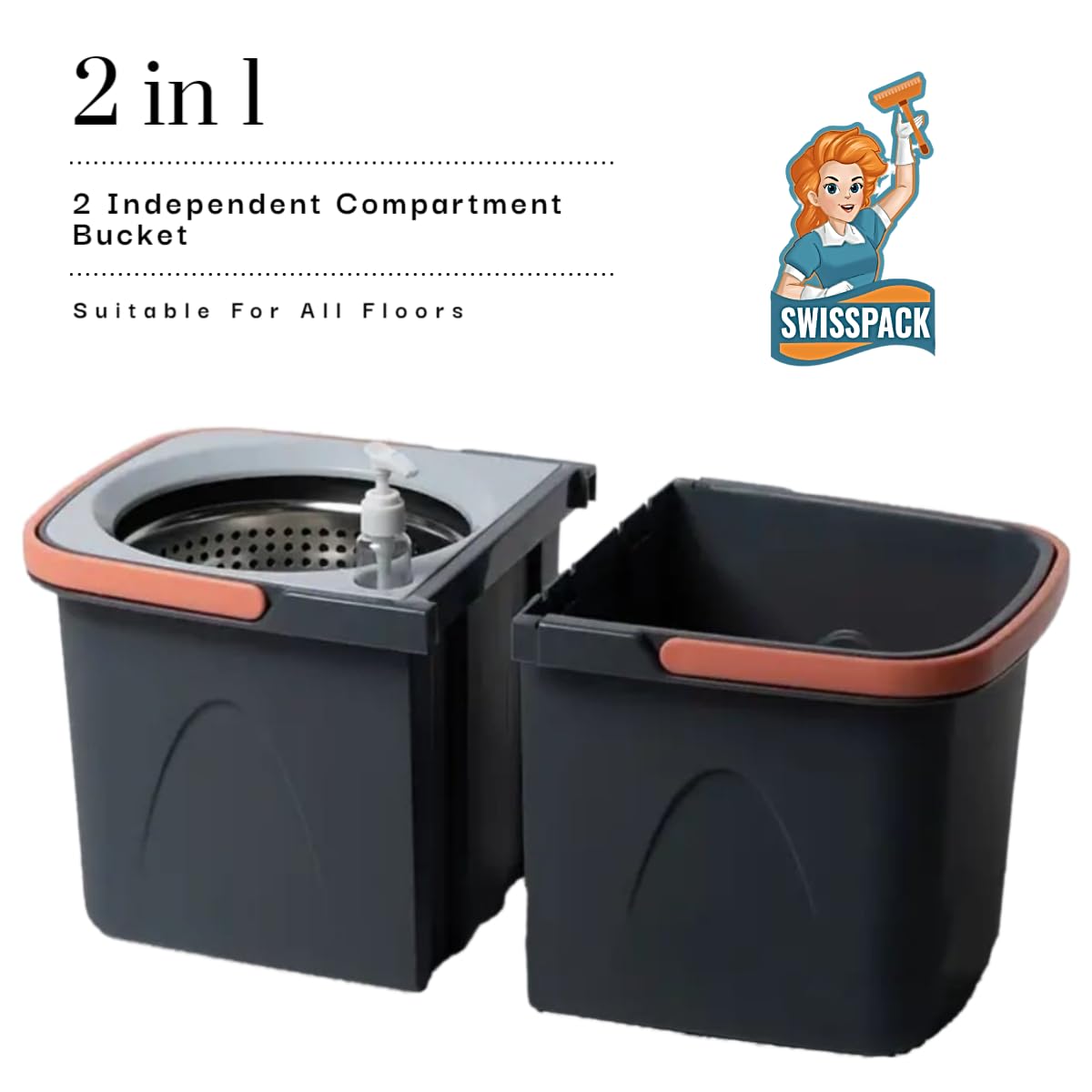 MOP AND BUCKET (3 HEADS ONLY)