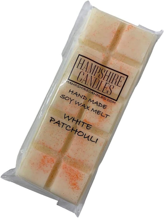White Patchouli Wax Melts | Highly Scented | Eco Soy Wax, Vegan and Cruelty Free | Handmade Snap Bar
