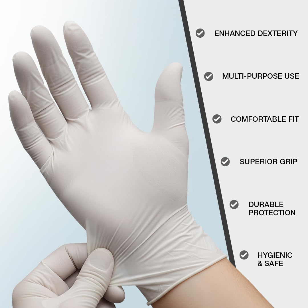 Powder Free Nitrile Gloves - Medical-Grade, Latex-Free, Food Safe (Box of 100)