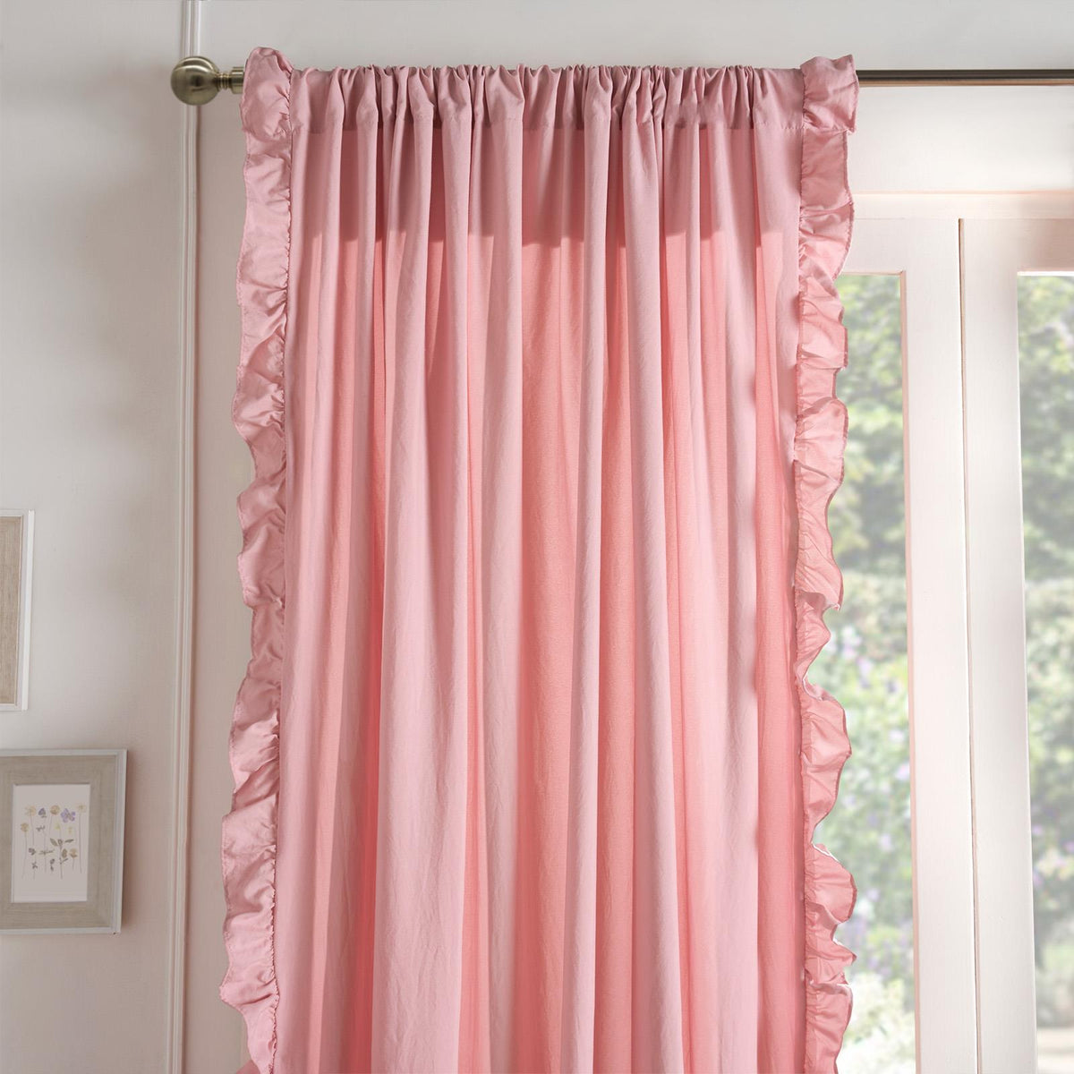 Frill Voile Net Curtains 2 Window Panels Sheer Rod Slot Top Textured Pair Set