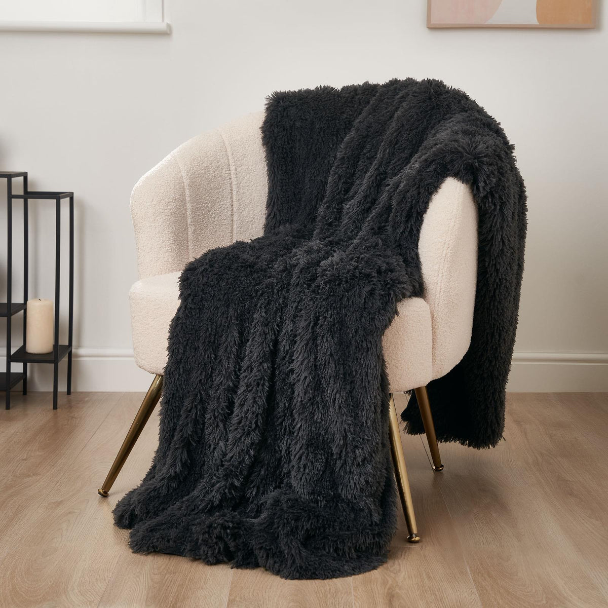Sienna Fluffy Shaggy Blanket Large Throw Over Sofa Bed Cosy Fleece - 150 x 200cm