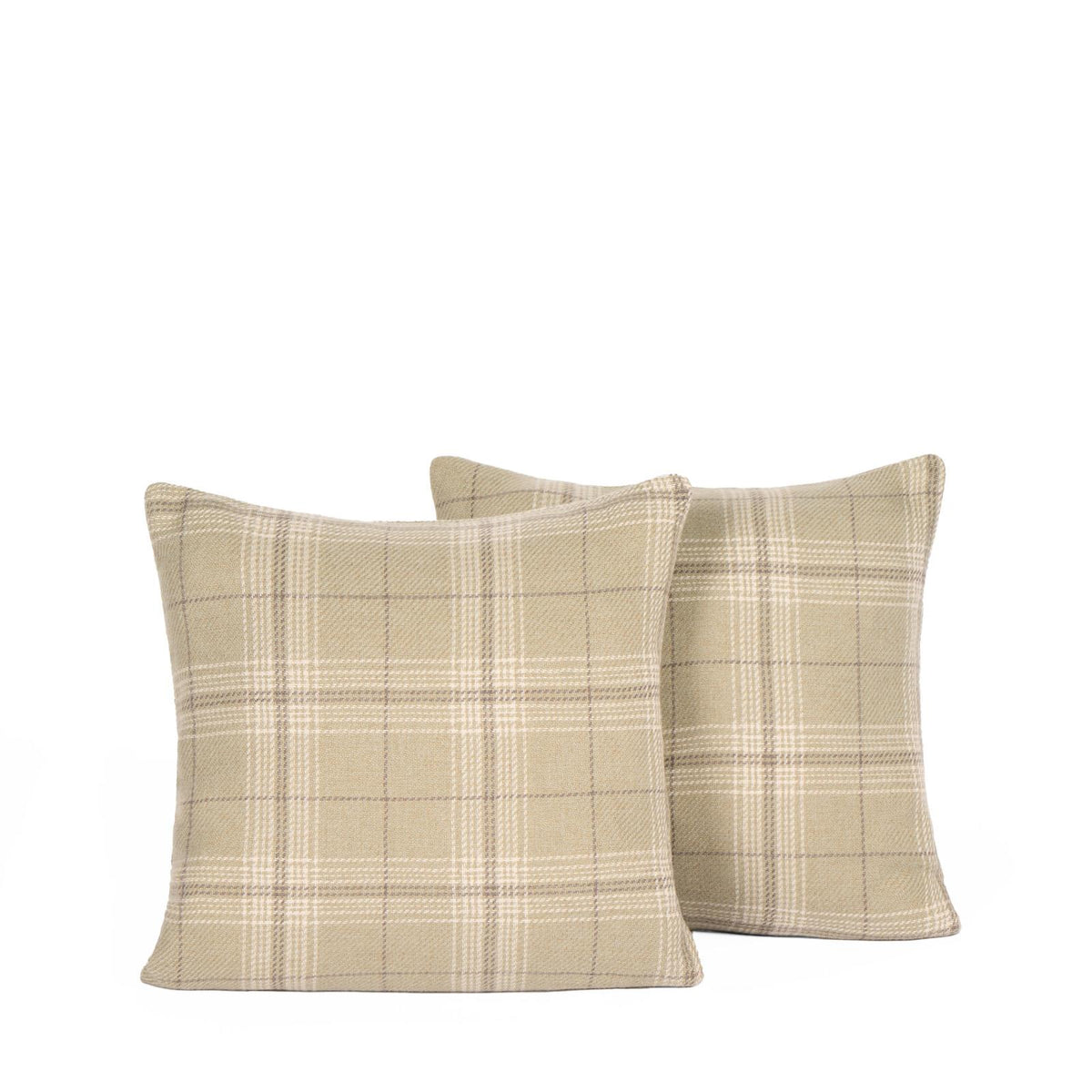 OHS Woven Check Cushion Covers 2 Pack Cases Luxury Home Decor