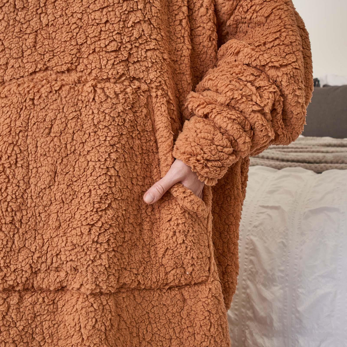 Brentfords Extra Long Blanket Hoodie Oversized Teddy Fleece Sweatshirt Adult NEW