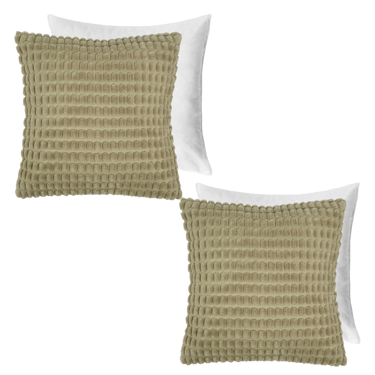 OHS Bobble Cushion Covers Soft Fleece Square Pillowcases Winter Home Decor