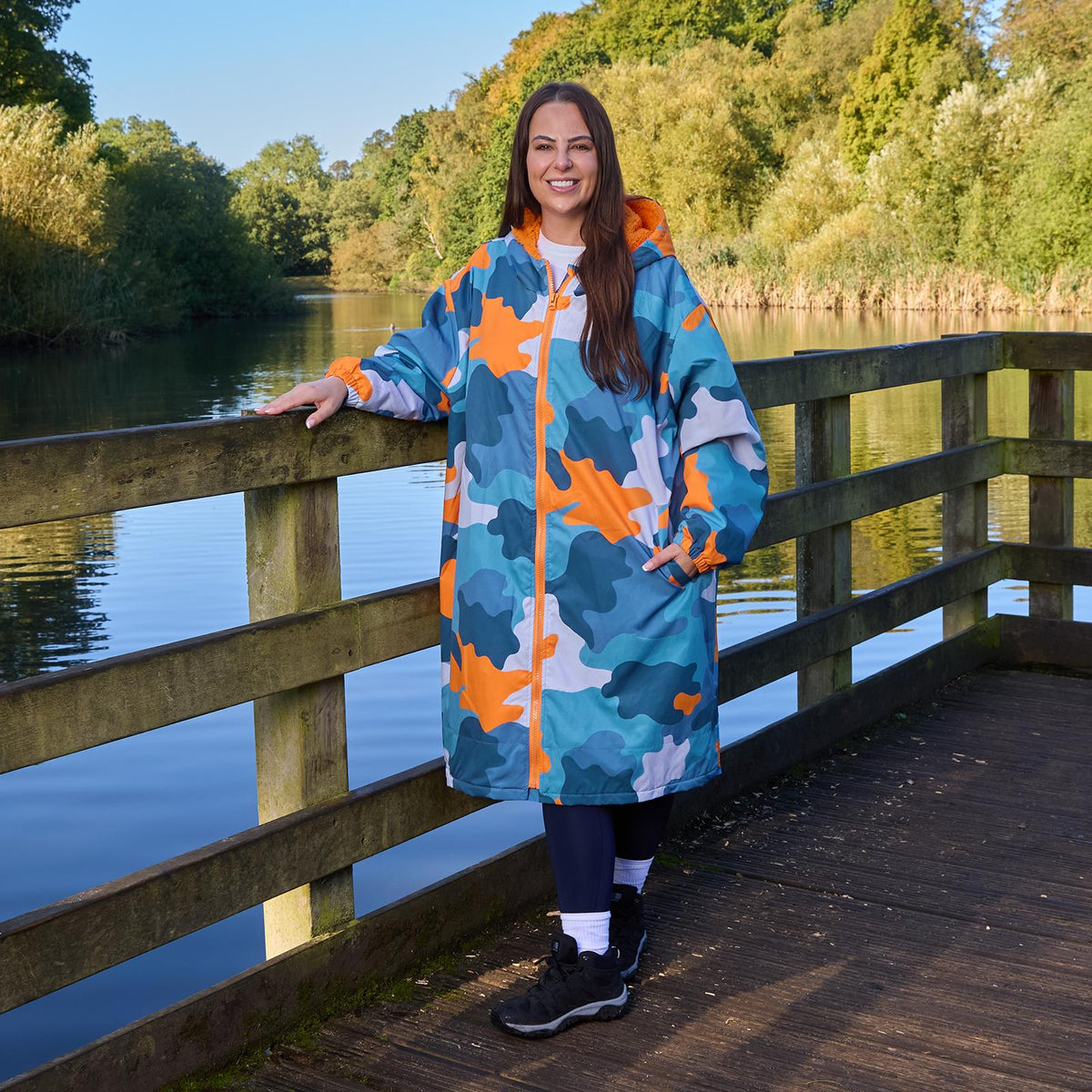 OHS Drying Changing Robe Sherpa Lined Water Resistant Oversize Coat Adults Kids