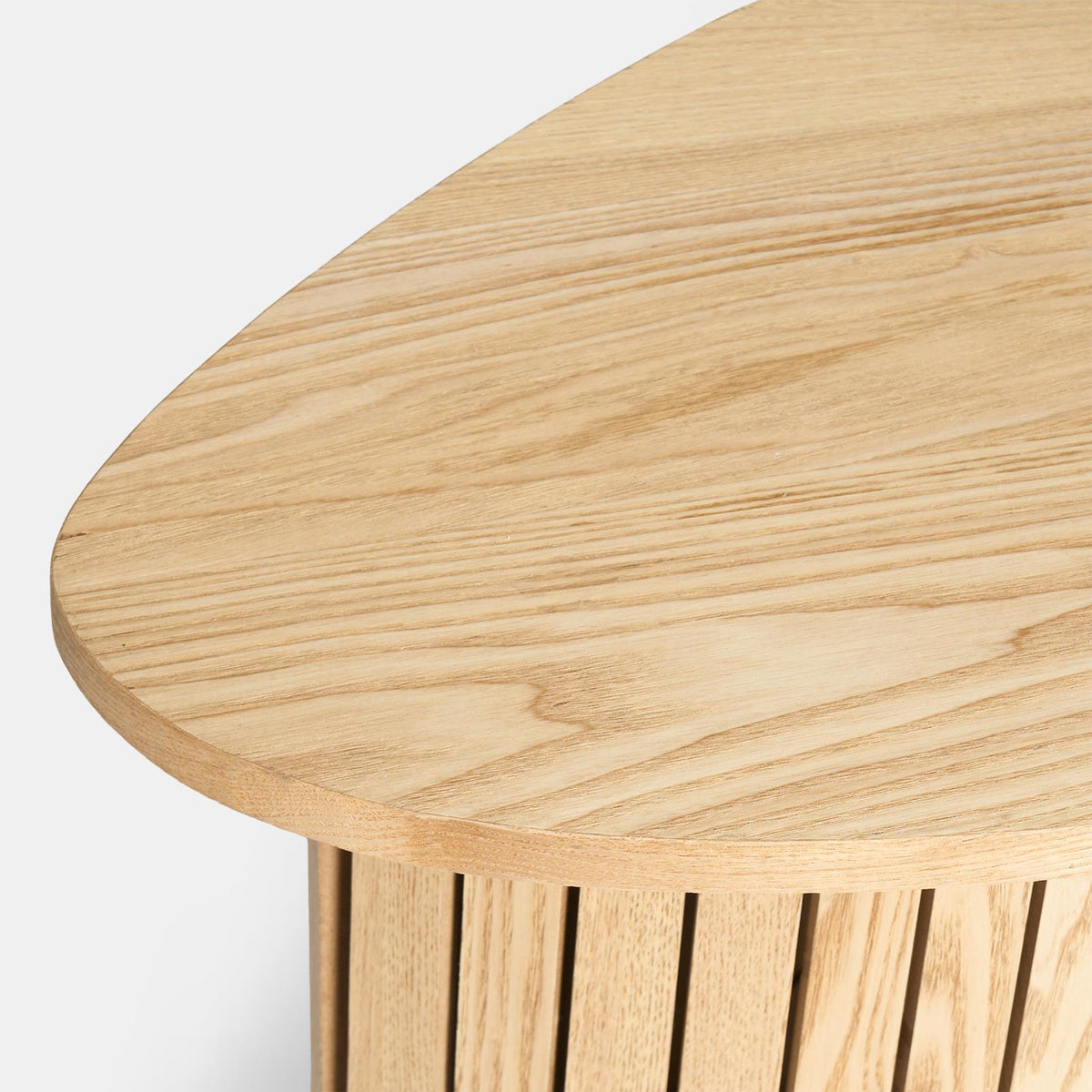 OHS Madison Side Table Ribbed Wood Effect Corner Bedside Coffee Table