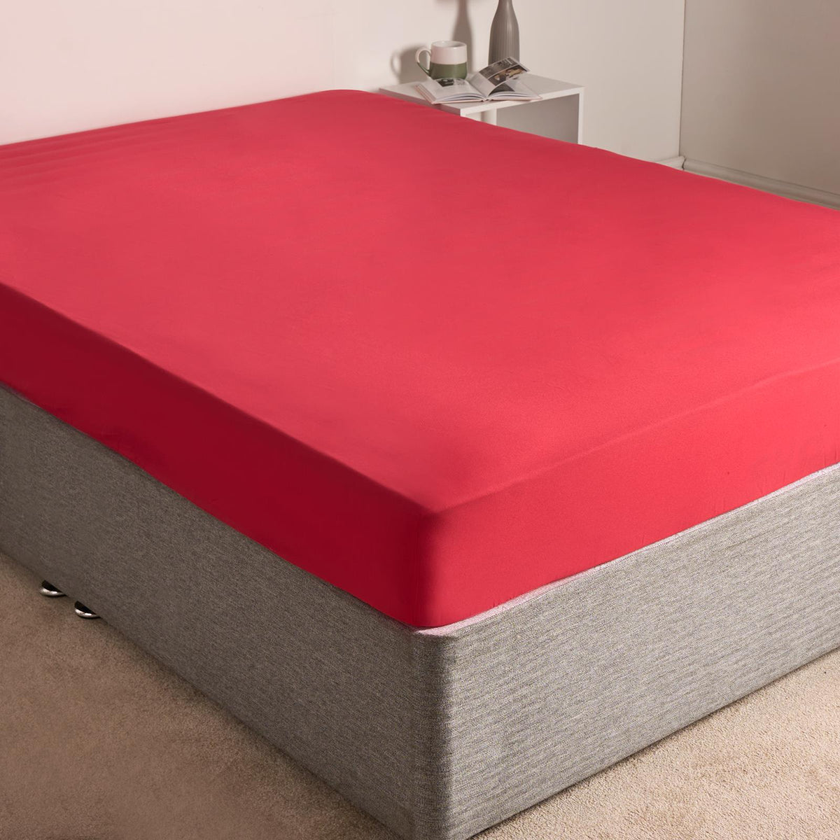 OHS Plain Duvet Cover & Pillowcase Reversible Bedding Set OR Fitted Sheet