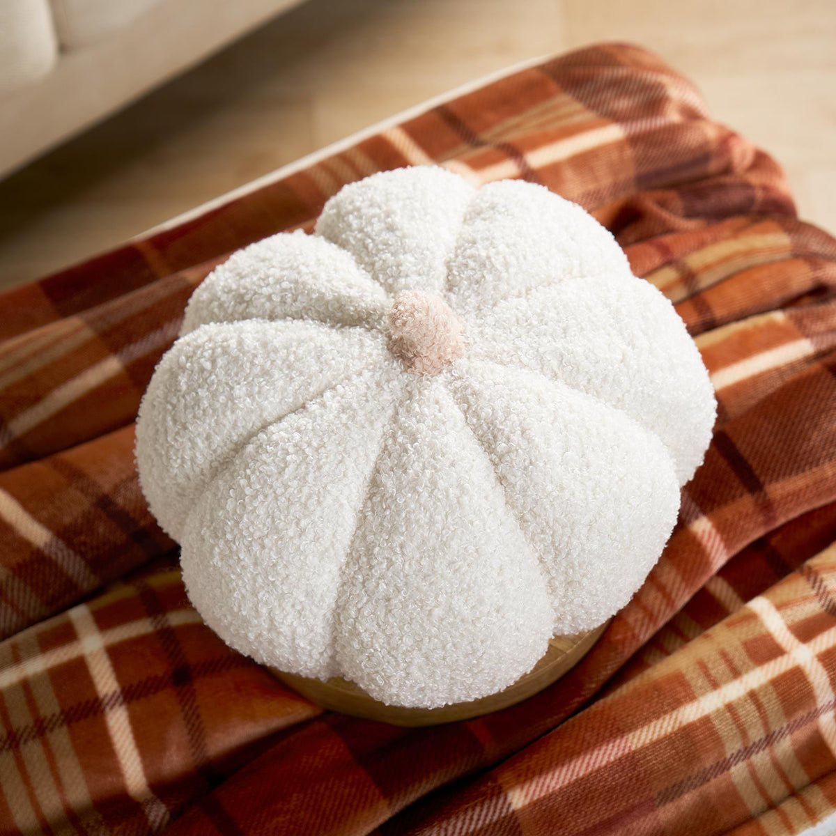 Pumpkin Sofa Cushion Soft Fleece Filled 1/2 Pack Autumn Plush Home Decor Plump