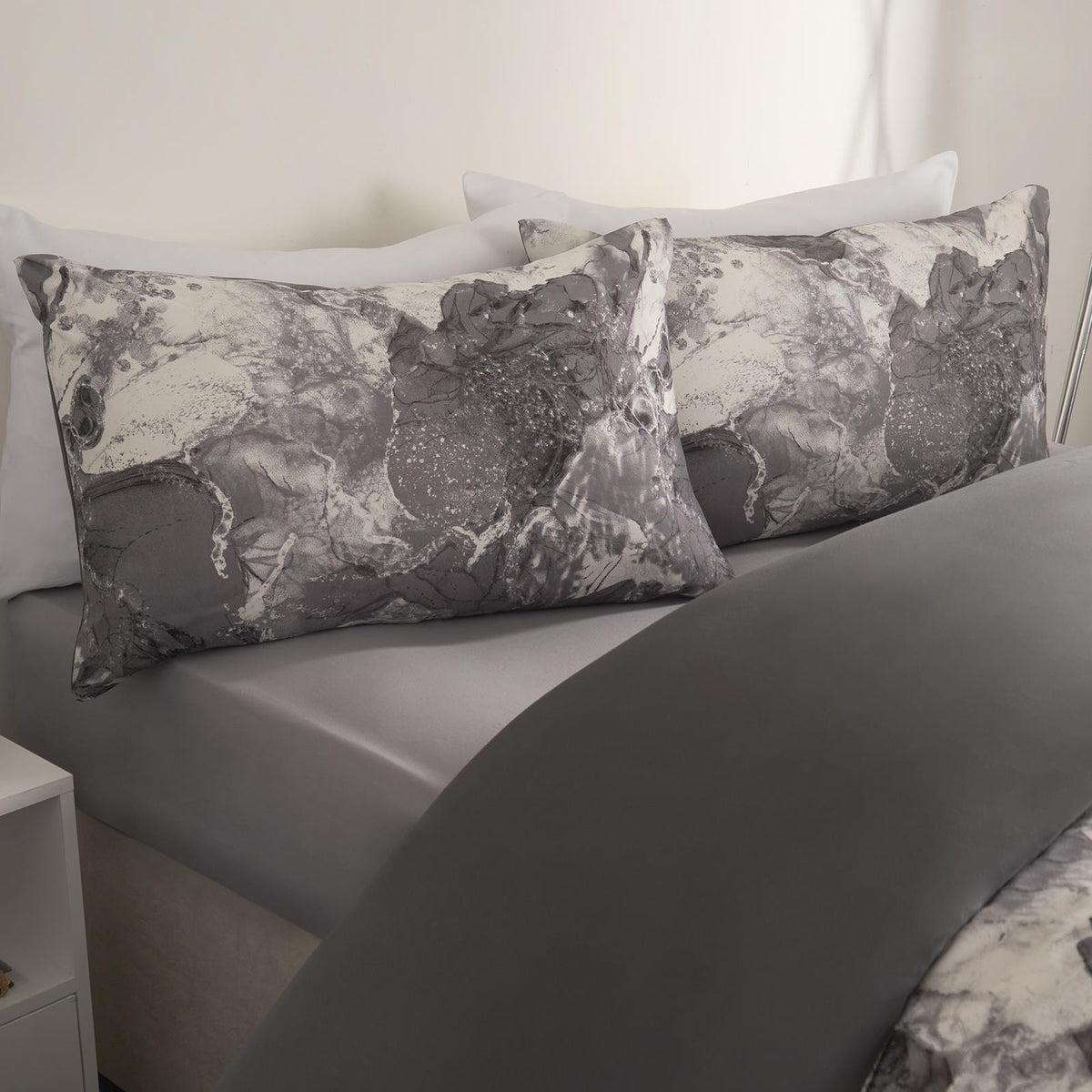 OHS Marble Bedding Set Reversible Duvet Cover with Pillowcase Single Double King