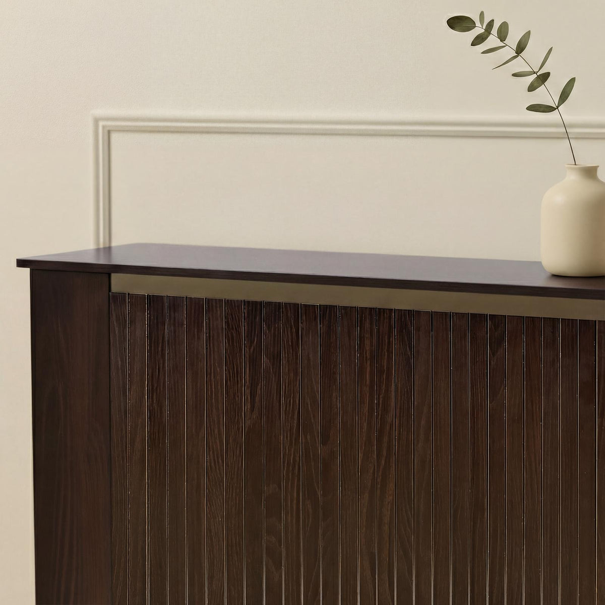 OHS Ribbed Radiator Cover Slatted Engineered Wood Side Board S M L Cabinet Shelf