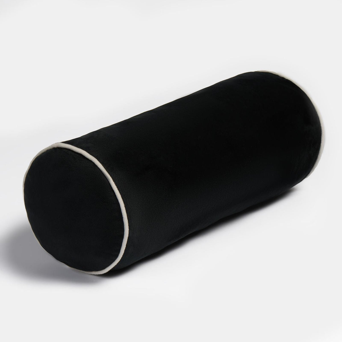 OHS Piped Edge Bolster Cushion Matte Velvet Bedroom Sofa Plump Filled Pillow