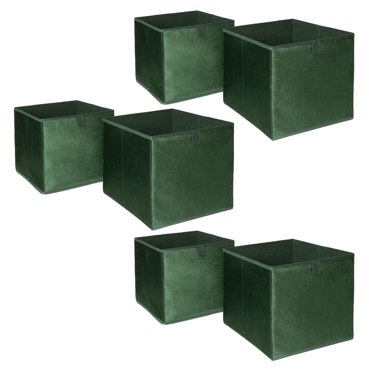 OHS Multi Pack of Matte Velvet Storage Boxes Stylish Foldable Set Square Cube