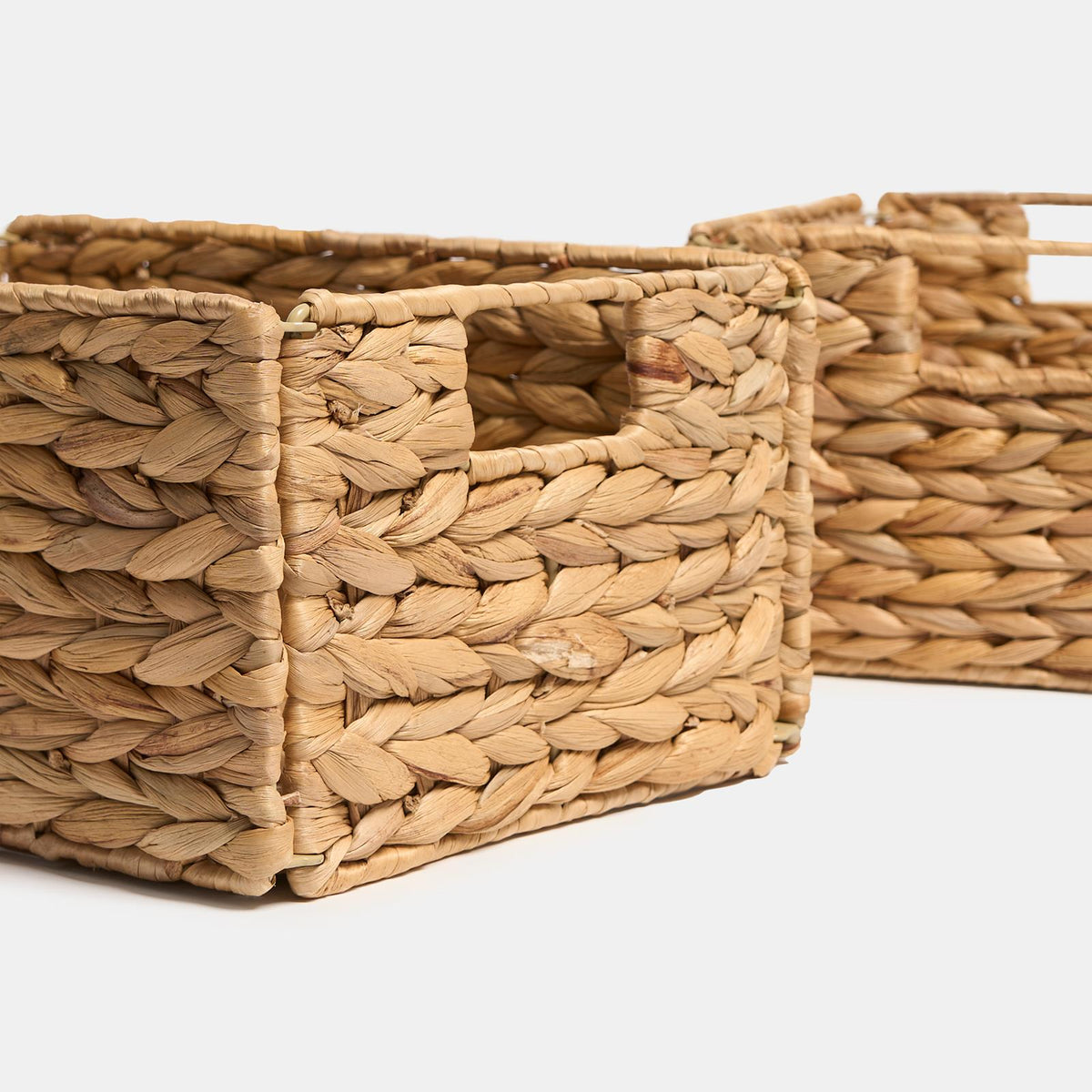 Natural Storage Cube Folding Rope Organiser Woven Wicker Hamper Strong Eco Box