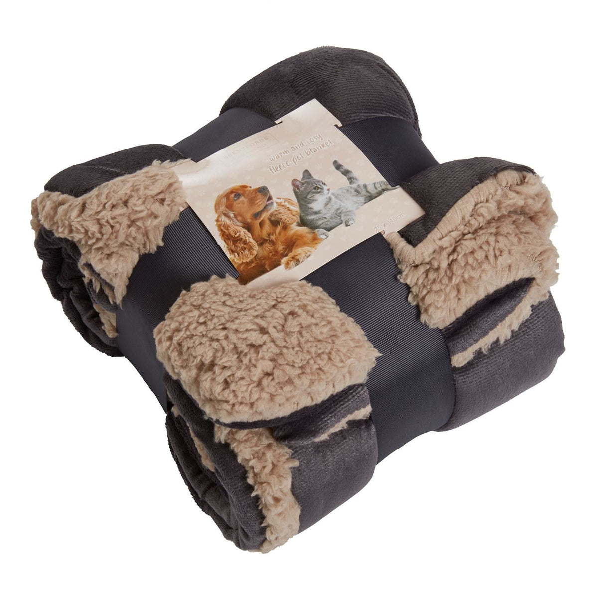 Brentfords Sherpa Pet Animal Blanket Puppy Dog Cat Kitten Kennel Mat Warm Throw