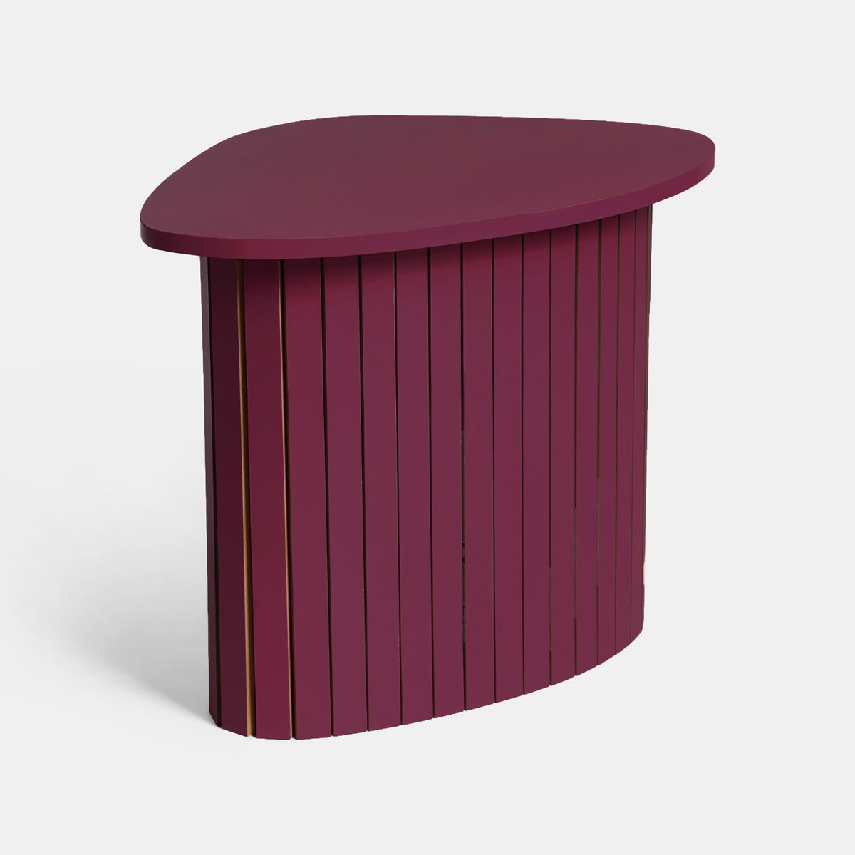 OHS Madison Side Table Ribbed Wood Effect Corner Bedside Coffee Table