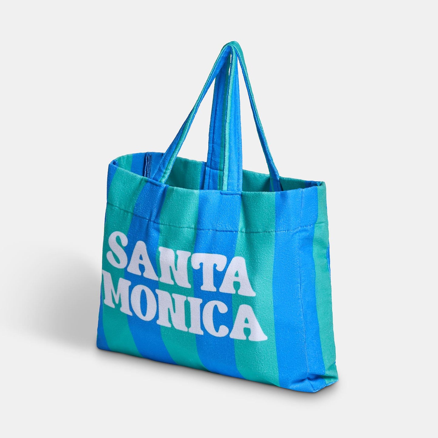 OHS Fun Print Beach Bag with Pouch Towelling Shoulder Tote Bag Holiday Travel