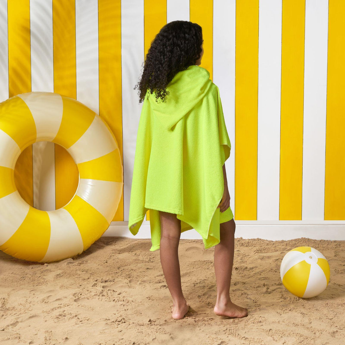 Brentfords Poncho Towel Childrens Absorbent Hood Quick Drying Beach Travel Robe