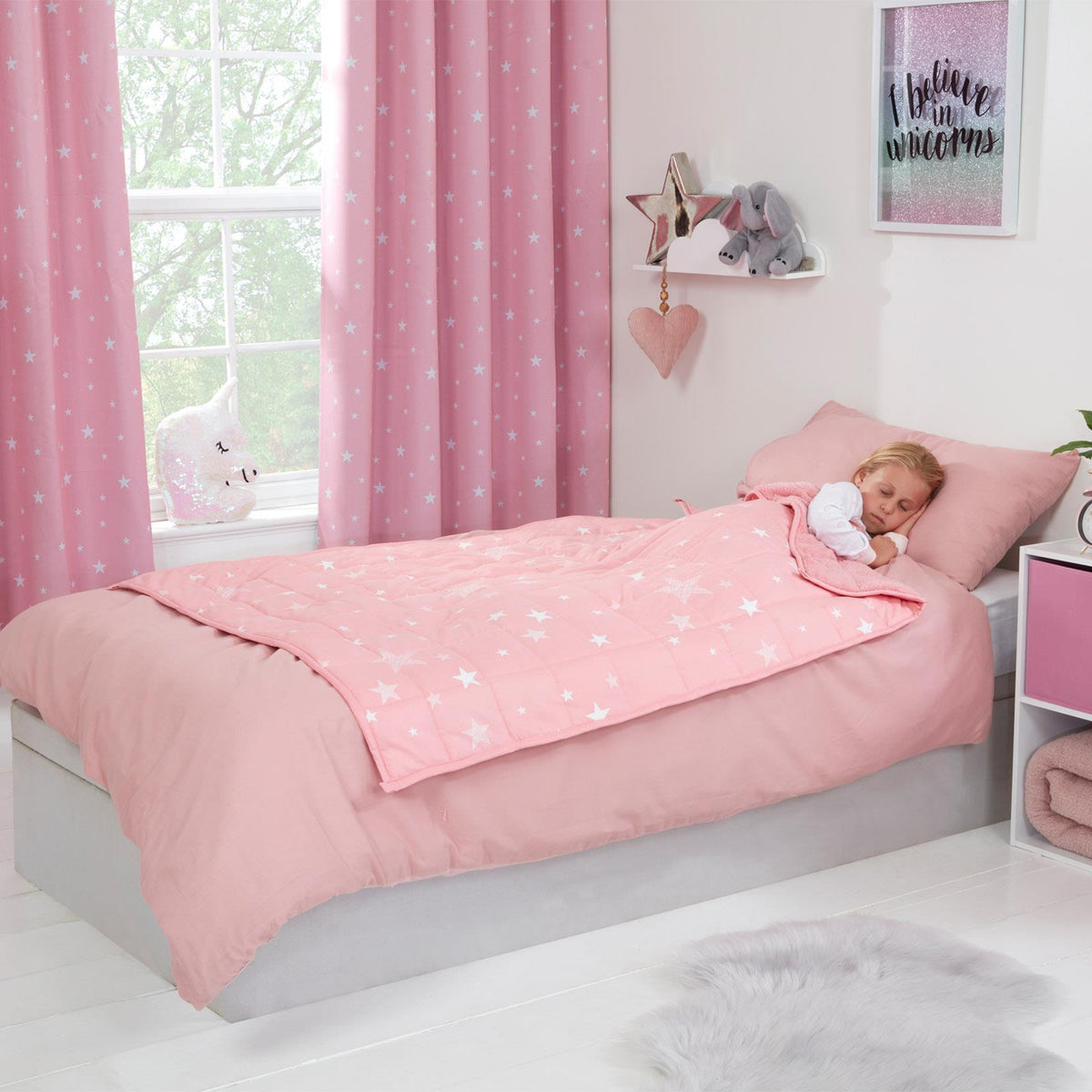 OHS Kids Teddy Fleece Weighted Blanket Printed Sleep Therapy Anxiety Throw