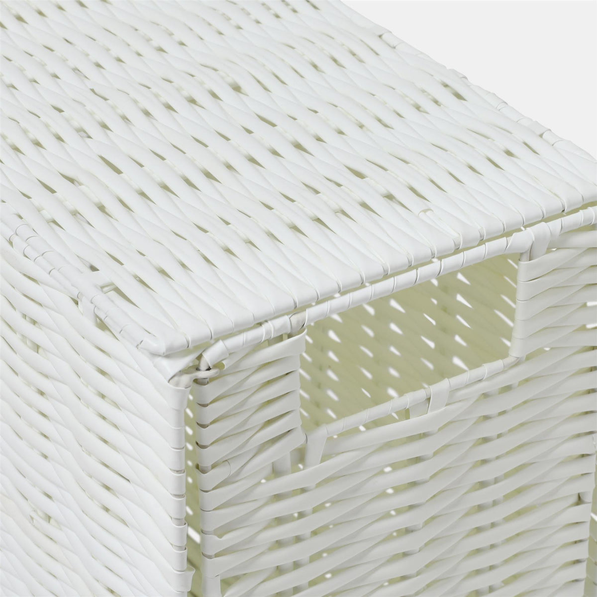OHS Collapsible Laundry Basket Woven Folding Hamper Bathroom Corner Storage