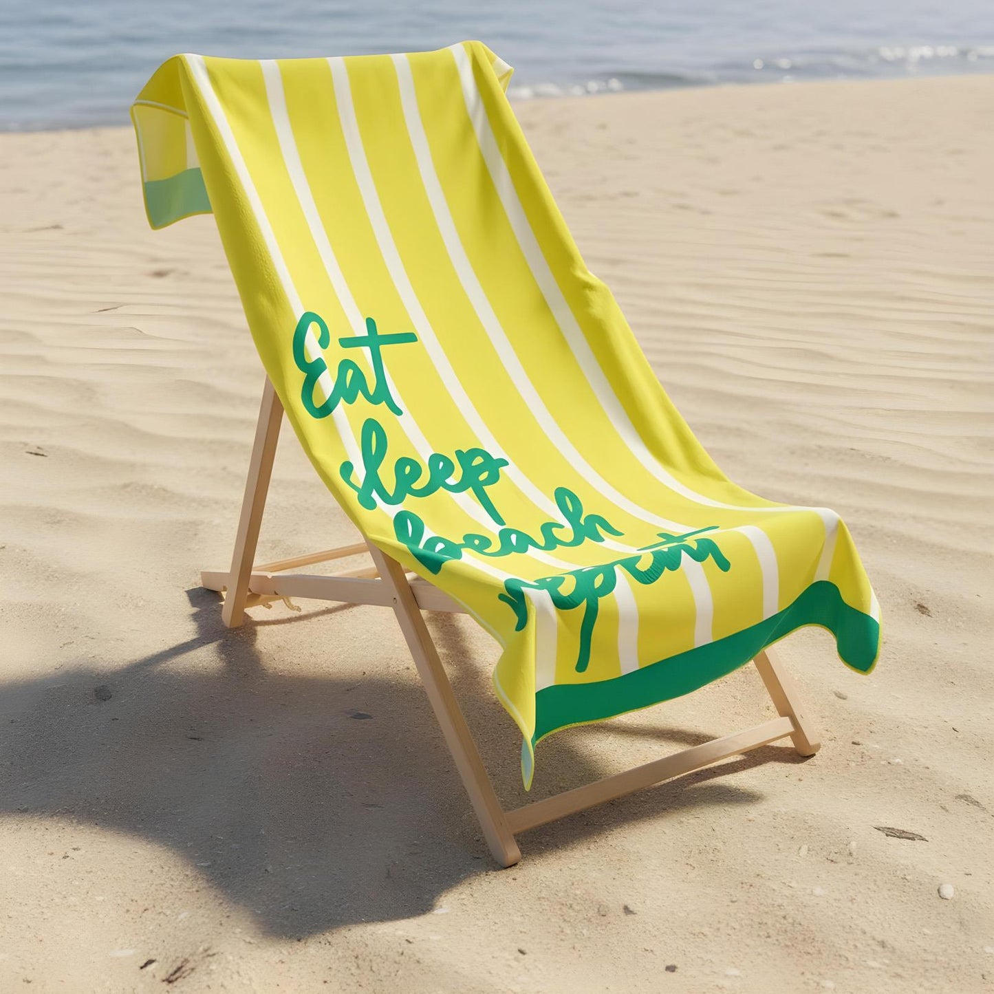 OHS Slogan Beach Towel Printed Quick Dry Summer Travel Microfibre Absorbent Swim