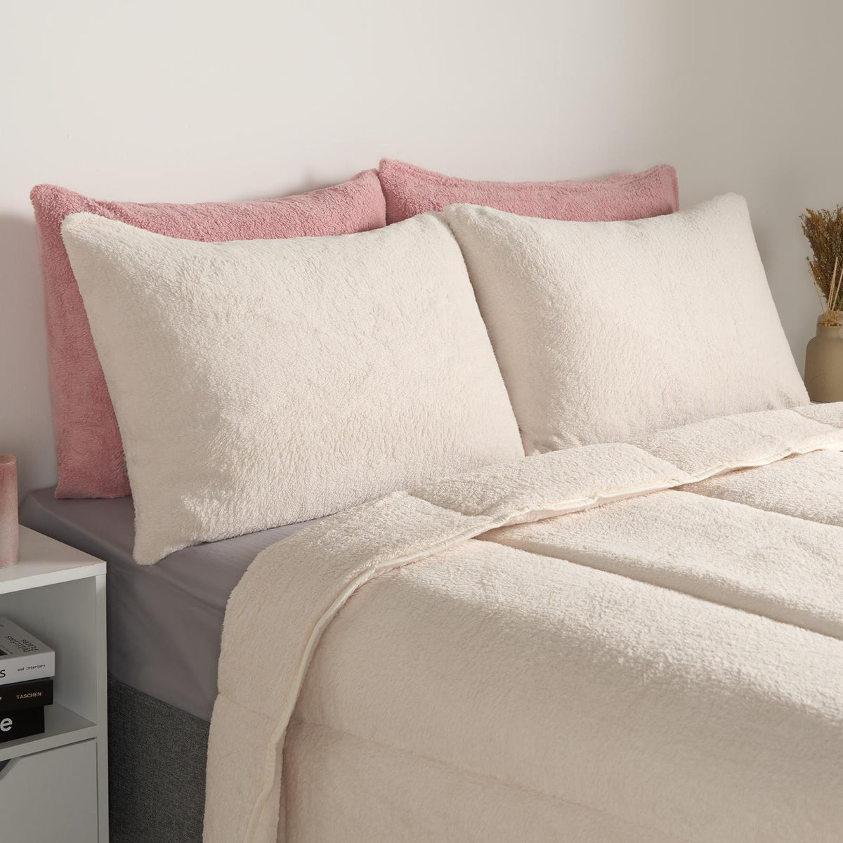 OHS Coverless Duvet 10.5 TOG Teddy Fleece Pillowcase Bedding Set Double King