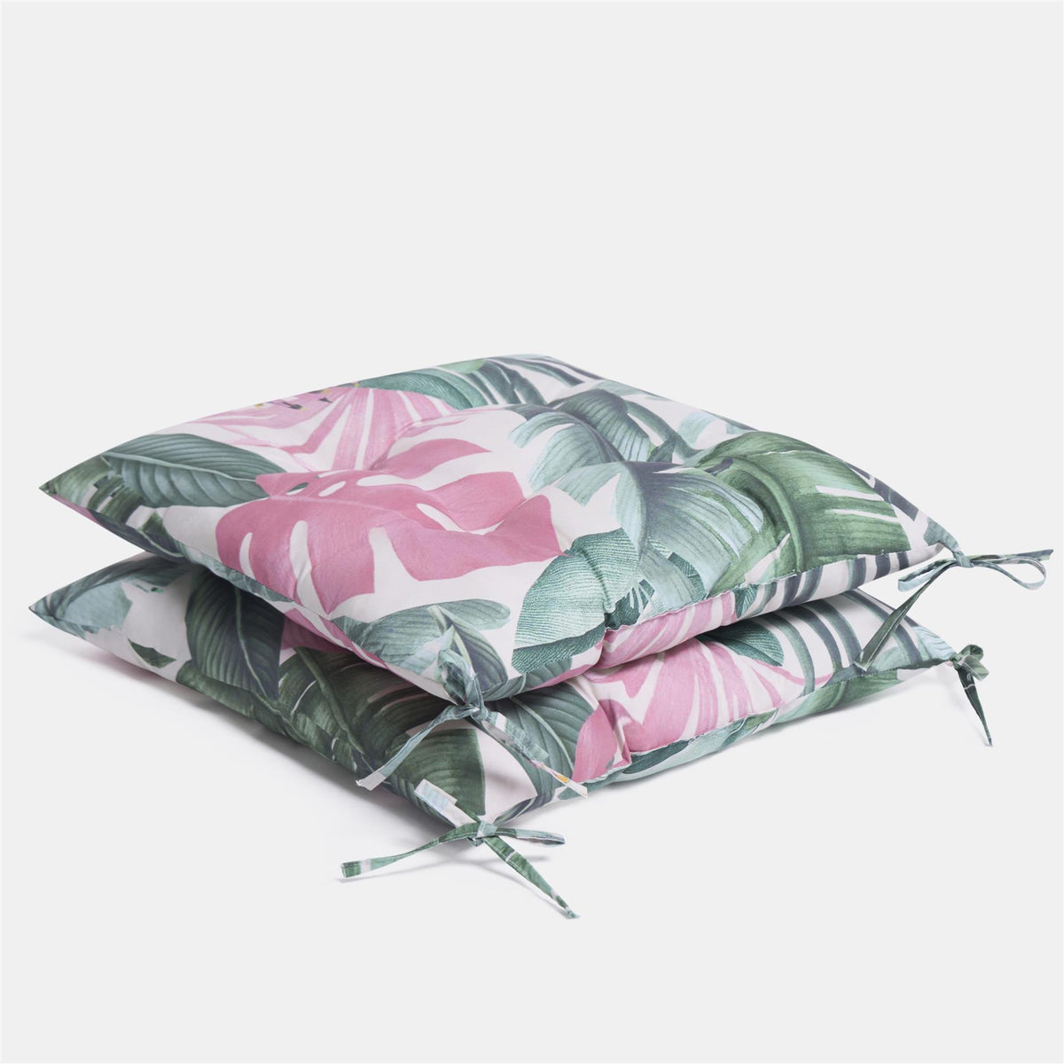 OHS Seat Pads 2 Water Resistant Outdoor Cushions Garden Chair Covers Ties