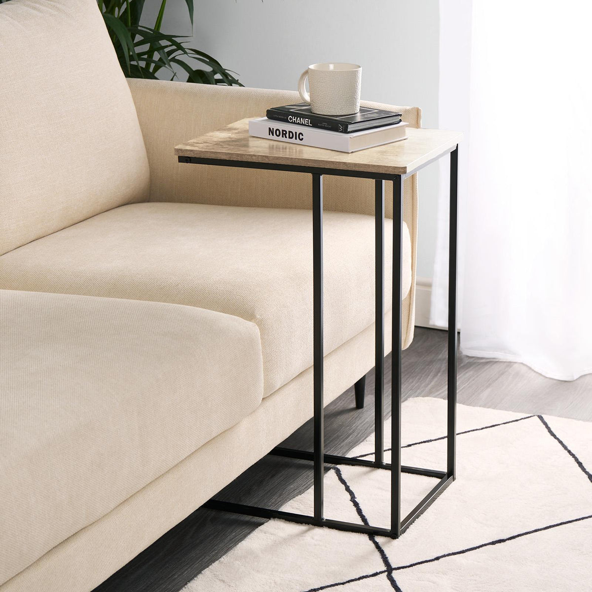 C Shape Table Coffee Laptop Side End Living Room Furniture Bedside Nightstand