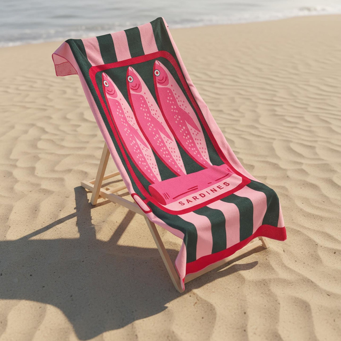 OHS Slogan Beach Towel Printed Quick Dry Summer Travel Microfibre Absorbent Swim