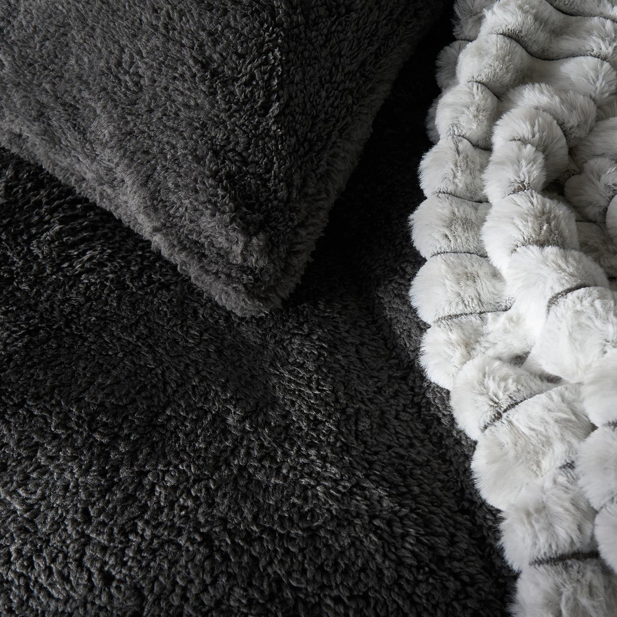 OHS Coverless Duvet 10.5 TOG Teddy Fleece Pillowcase Bedding Set Double King