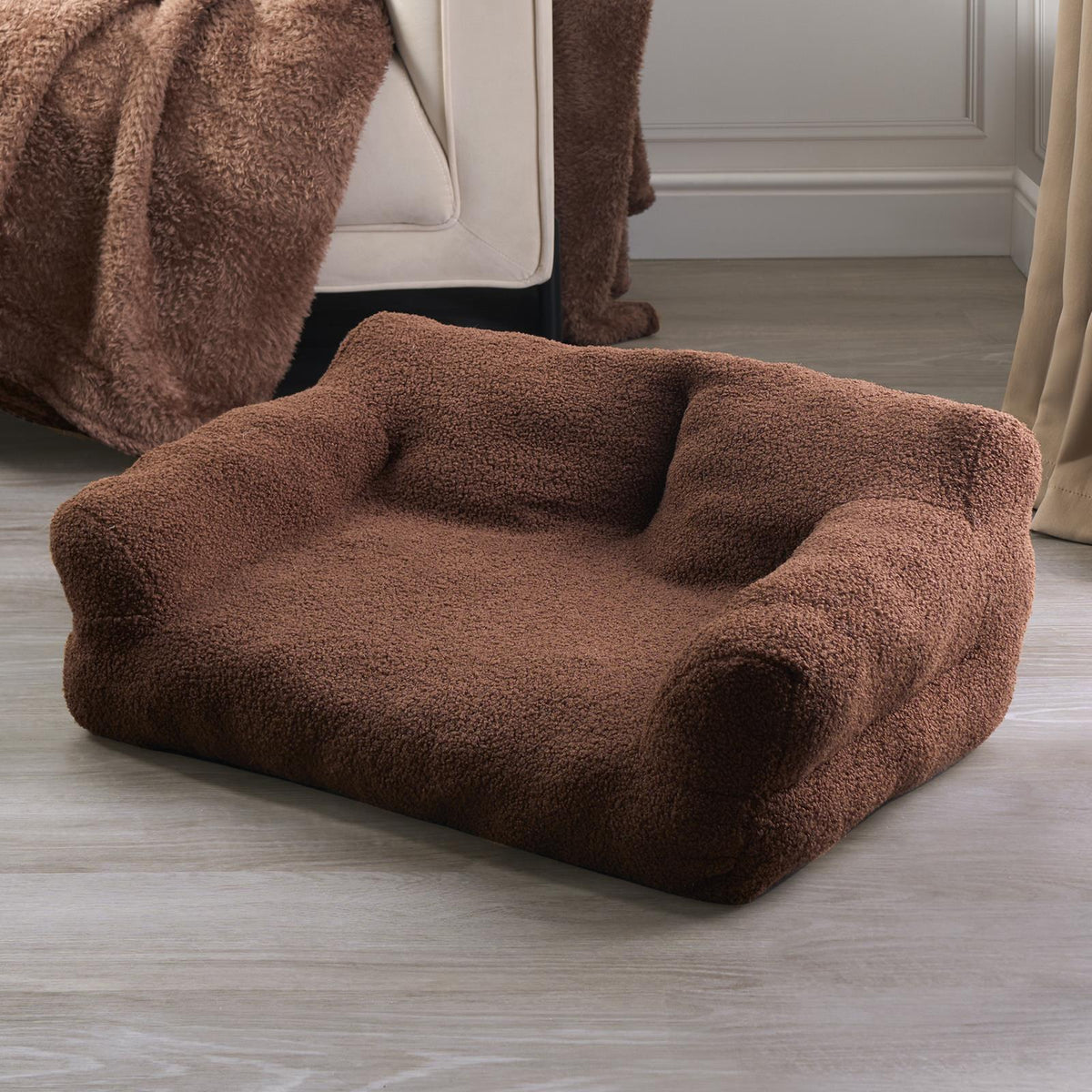 Dog Bed Sofa Cat Washable Super Soft Fur Fleece Warm Pet Puppy Medium Cushion