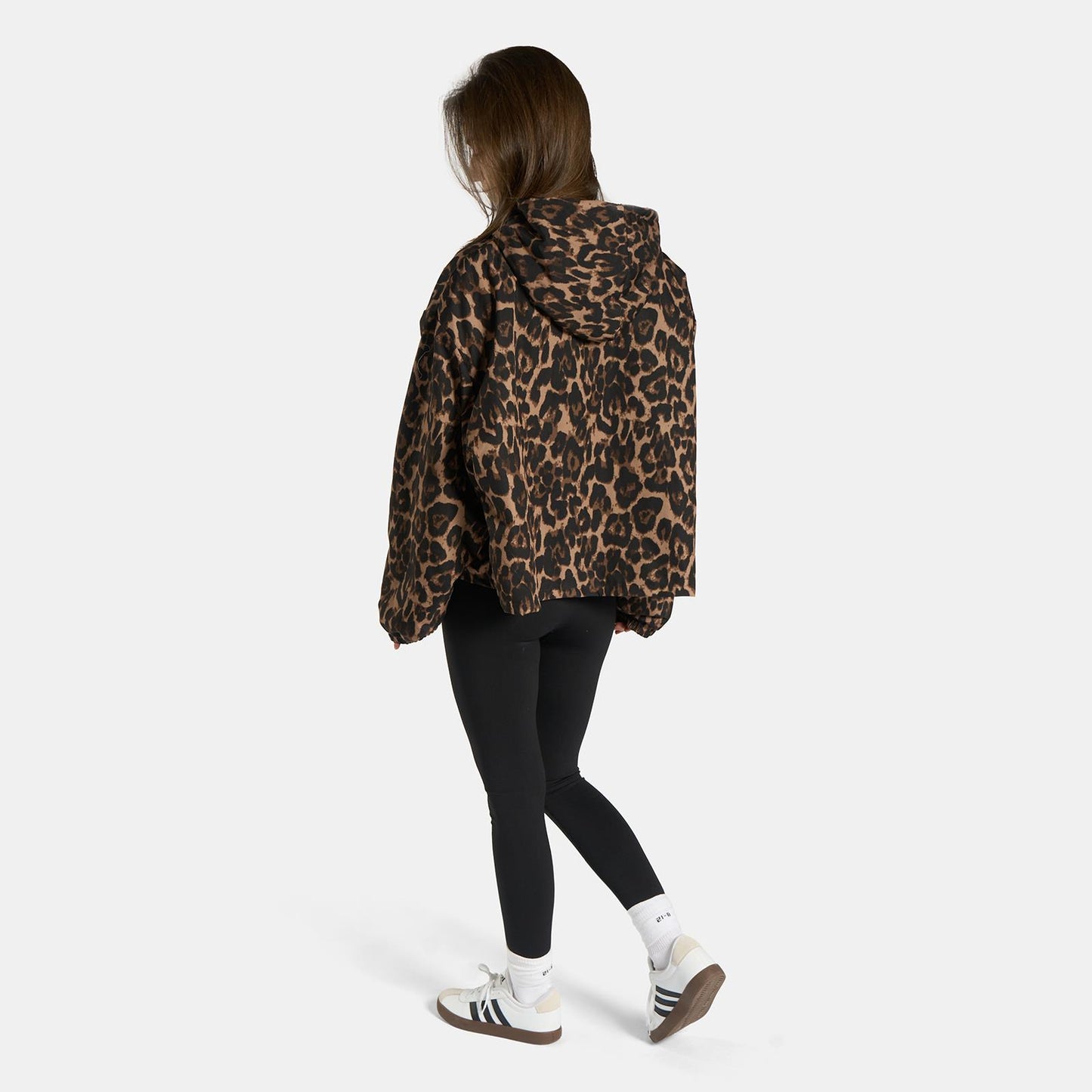OHS Drying Changing Robe Leopard Sherpa Water Resistant Cropped Jacket
