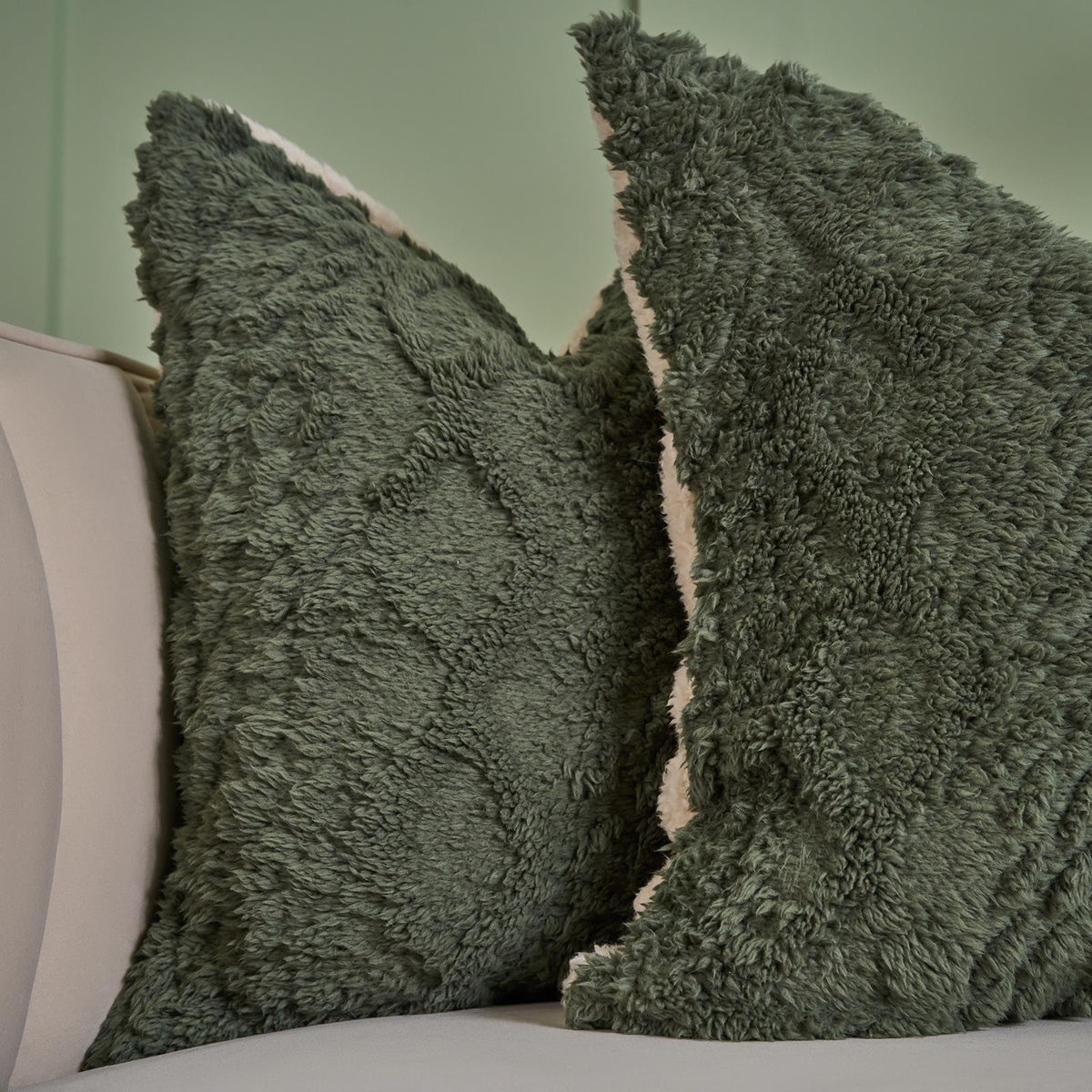 OHS Cable Knit Cushion Covers 2 Pack Sherpa Square Pillowcases Home Decor
