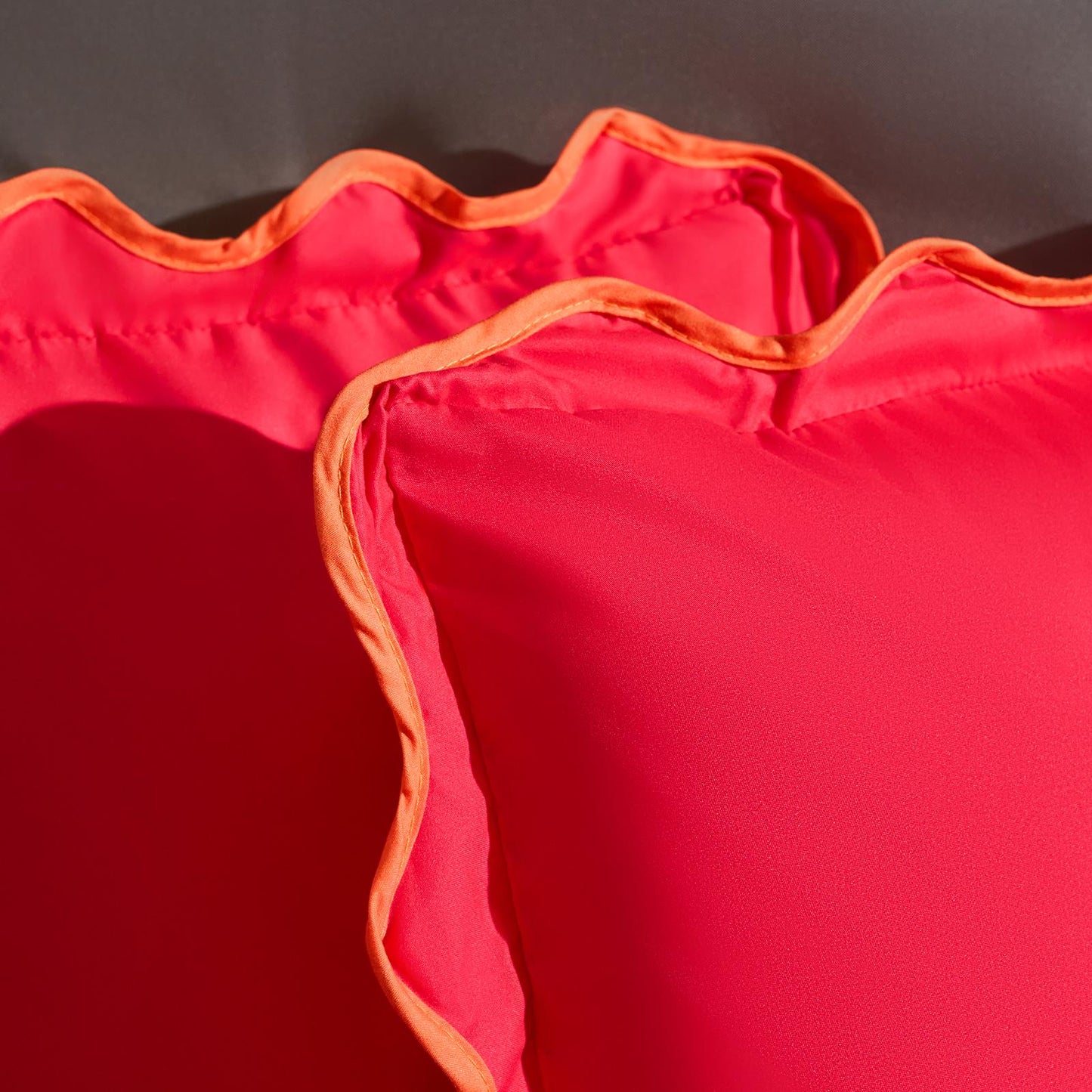 OHS Scalloped Garden Cushion Covers 2 Pack Water Resistant Outdoor Indoor