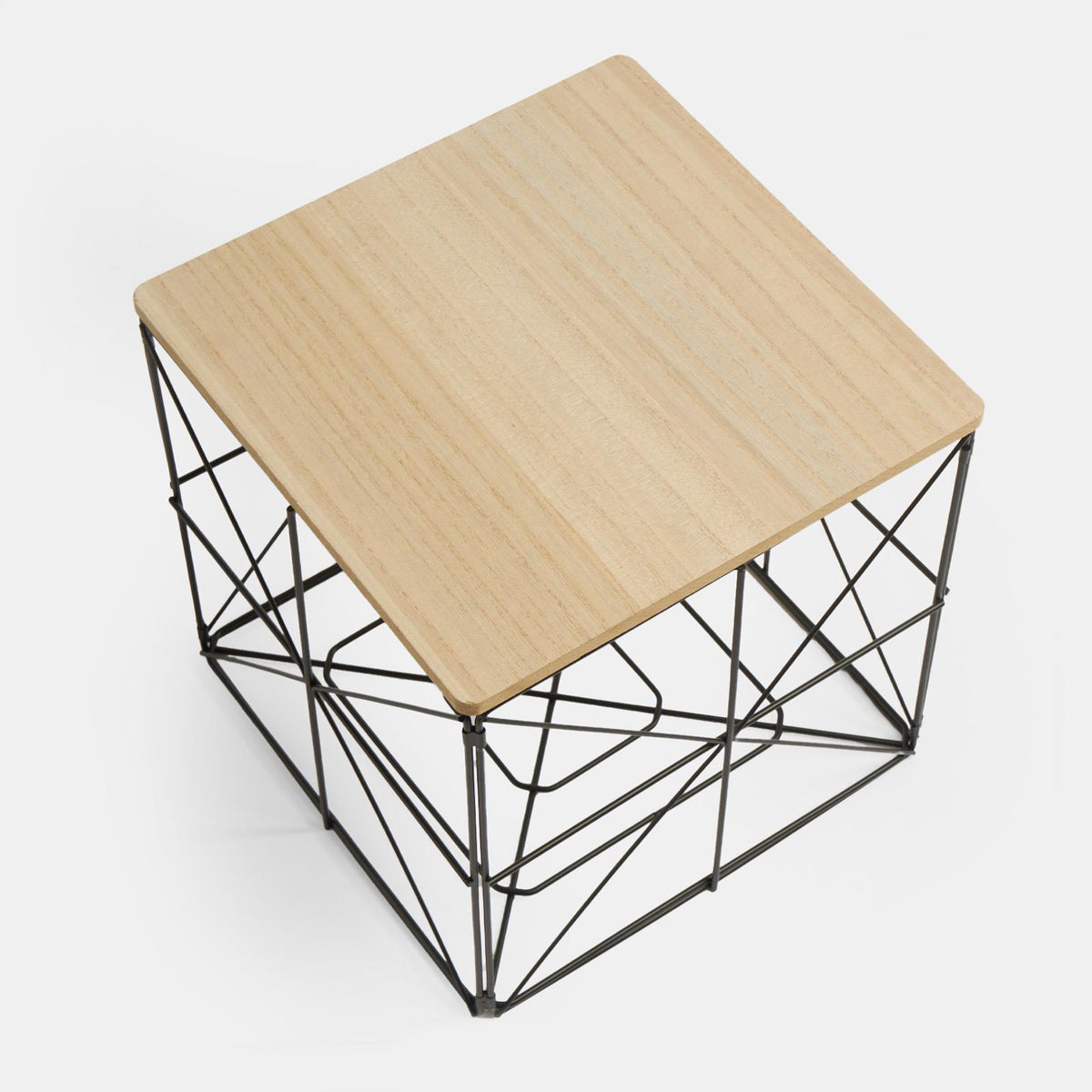 Cube Storage Basket Table Folding Wire Organiser Living Room Home Decor Bedroom