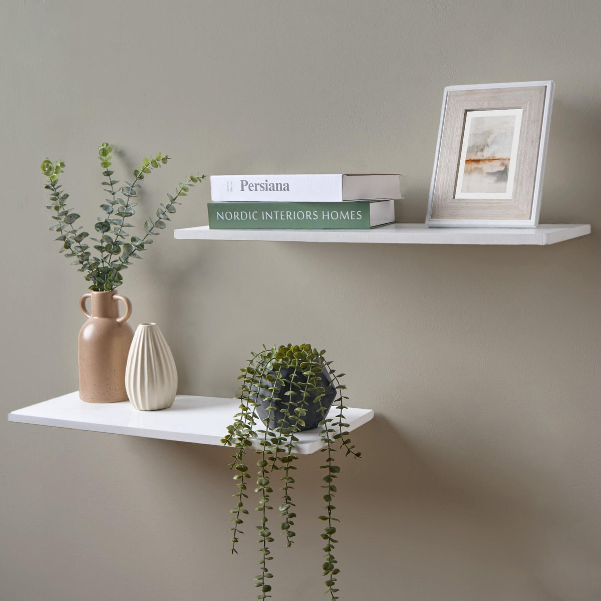 OHS Set of 2 Floating Wall Shelves Home Decor Mounted Display Unit Shelf Storage