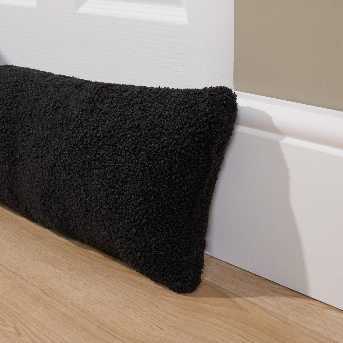 Fabric Boucle Door Draught Excluder Draft Window Seal Insulation Fleece Stopper