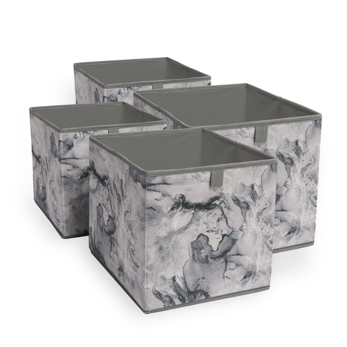 Marble Storage Cubes 2/4 Pack Folding Boxes Shoe Toy Tidy Set Space Saving Box